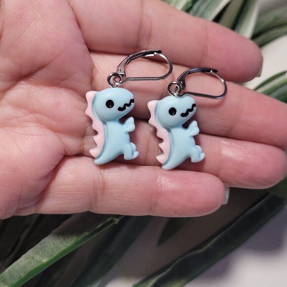 boho earrings 678#mfs Dinosaur earrings Pastel & bold dinosaurs in fierce colors - Picture 2 of 4